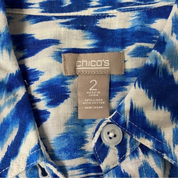 Chico's 2 Linen Ikat Shirt - Picture 4 of 5